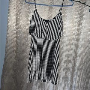 Black and white striped dress